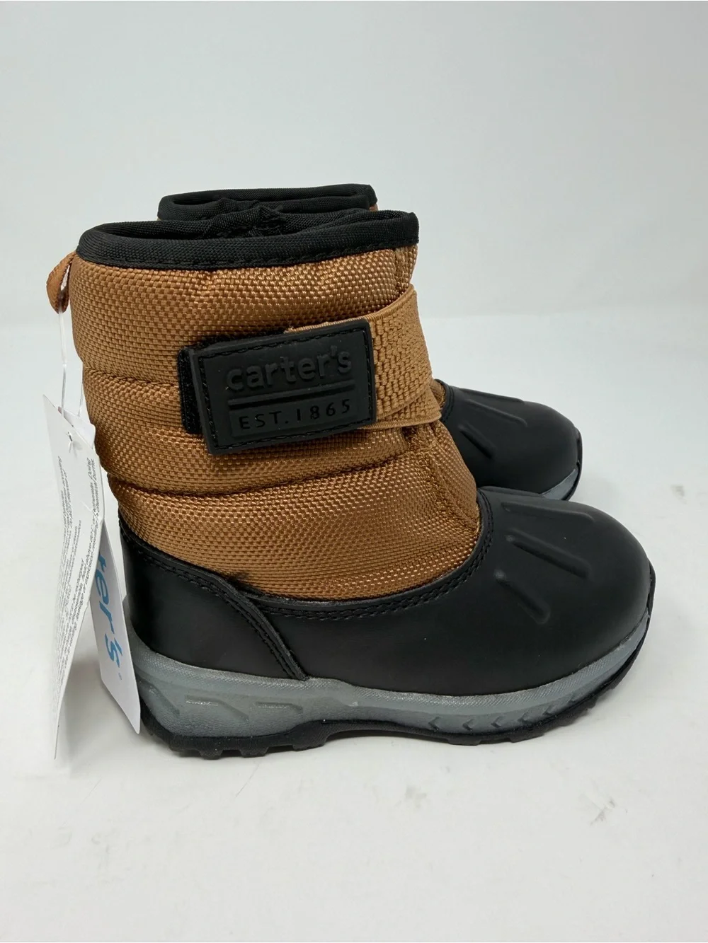 Carter's Toddler Light Up Brown and Black Toddler Winter Snow Boots